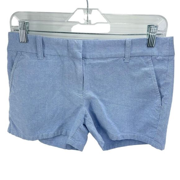 J. Crew Women's Chino Shorts Mid Rise Summer Pockets Solid Cotton Blue Size 2 - Picture 5 of 10